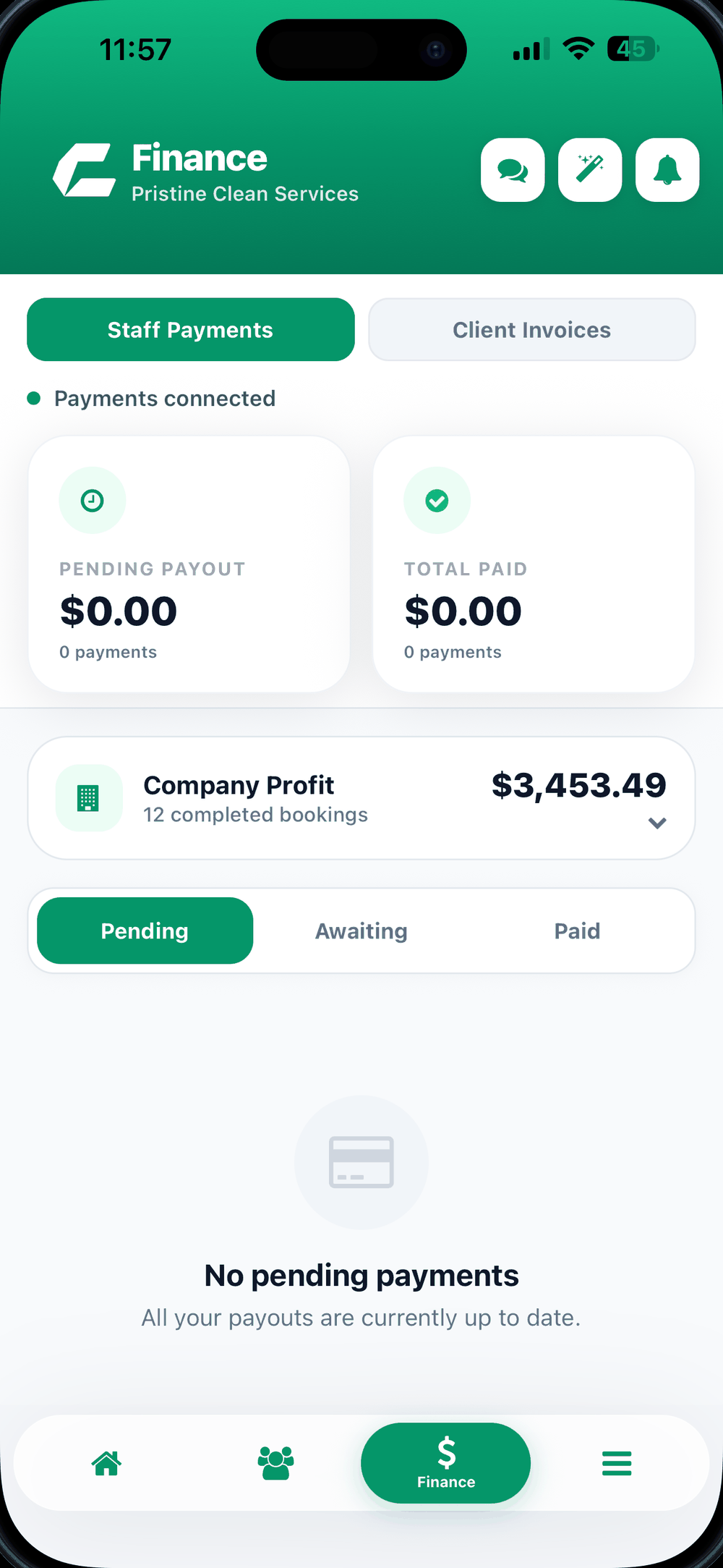 Crewty app: payments and payouts