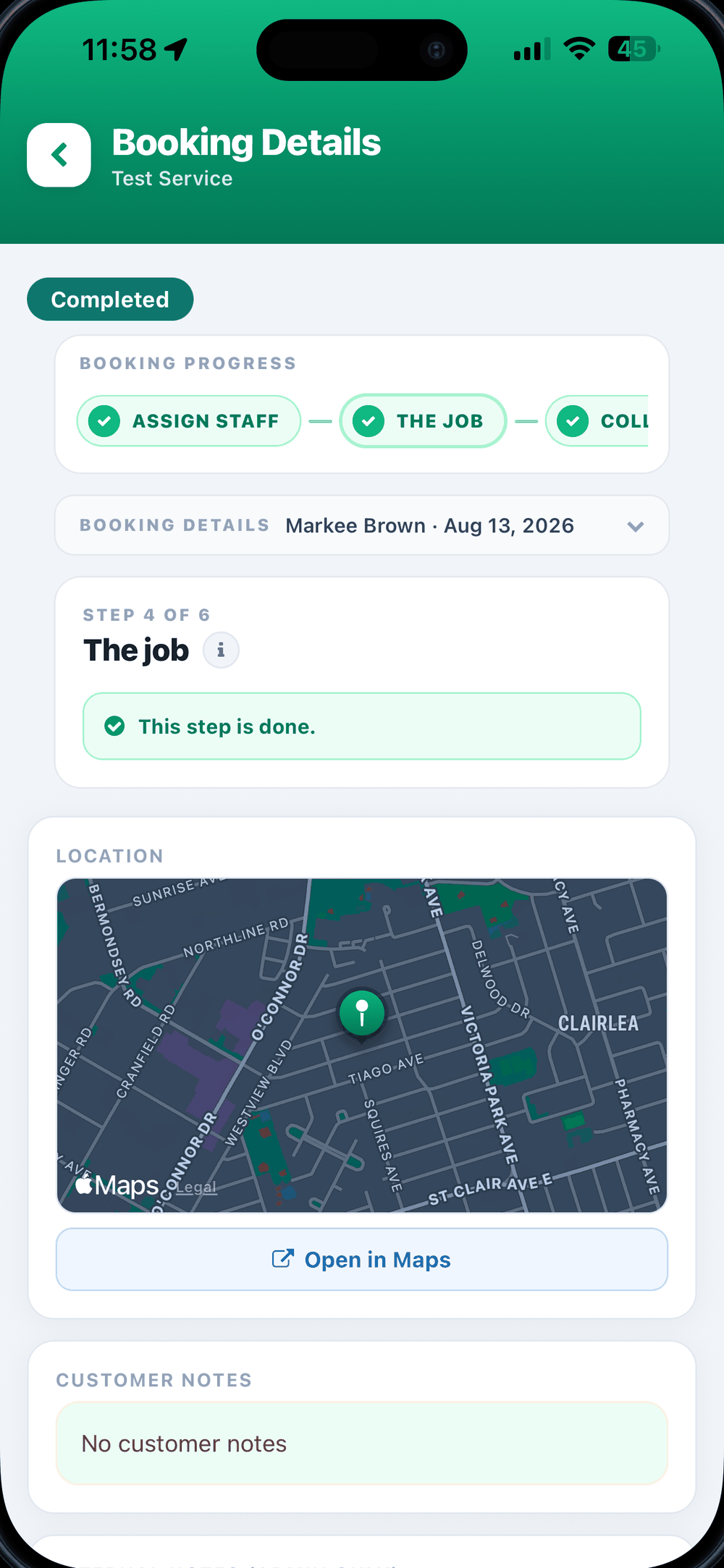 Crewty app: GPS clock-in