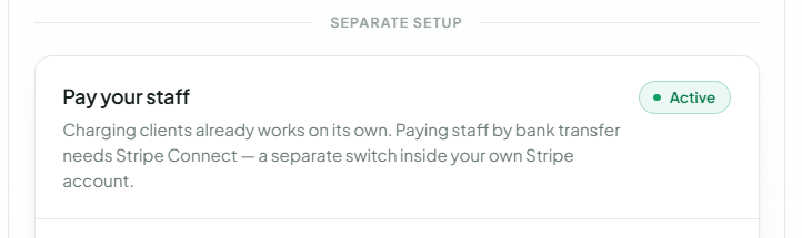 Crewty showing staff payouts active
